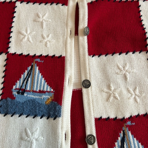 Northern Reflections sailboat cardigan - Picture 7 of 10